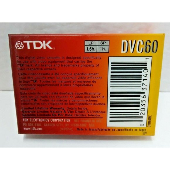 New TDK DVC 60 90 Mini DV Tape Cassette SP60 LP90‎ DVM60ME Digital Video - Picture 2 of 5